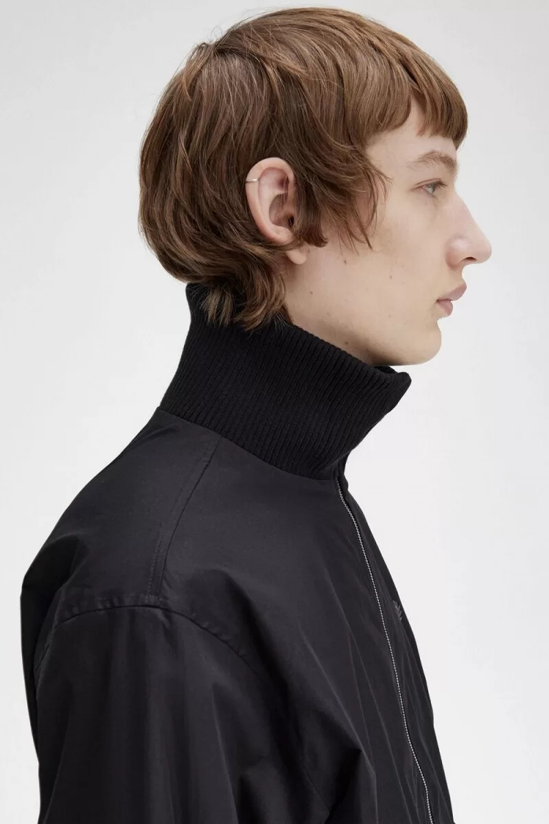 fred perry strick-bomberjacke für herren schwarz