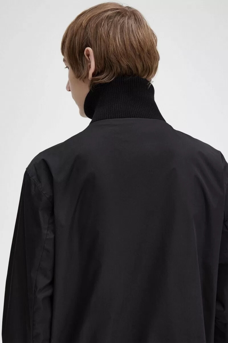 fred perry strick-bomberjacke für herren schwarz