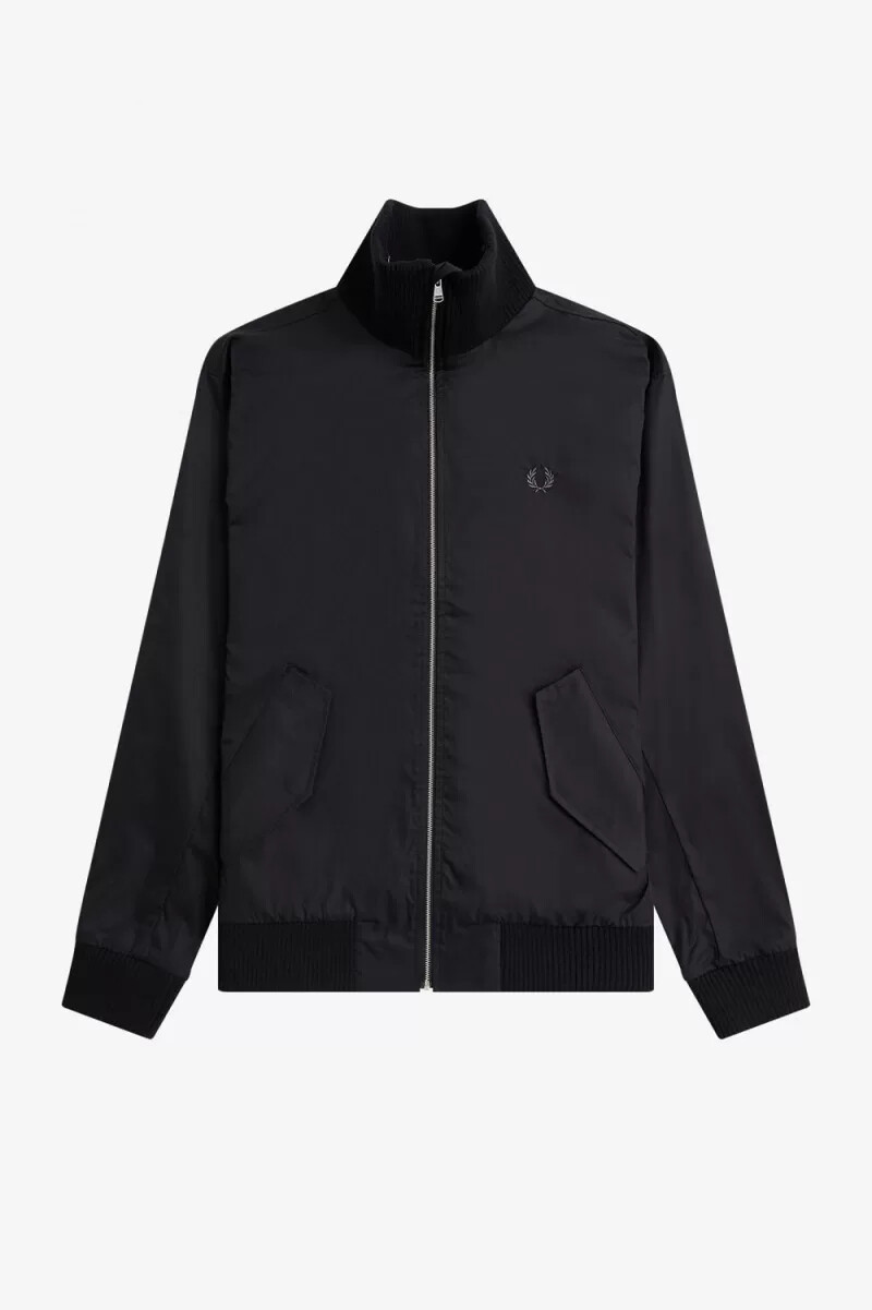 fred perry strick-bomberjacke für herren schwarz