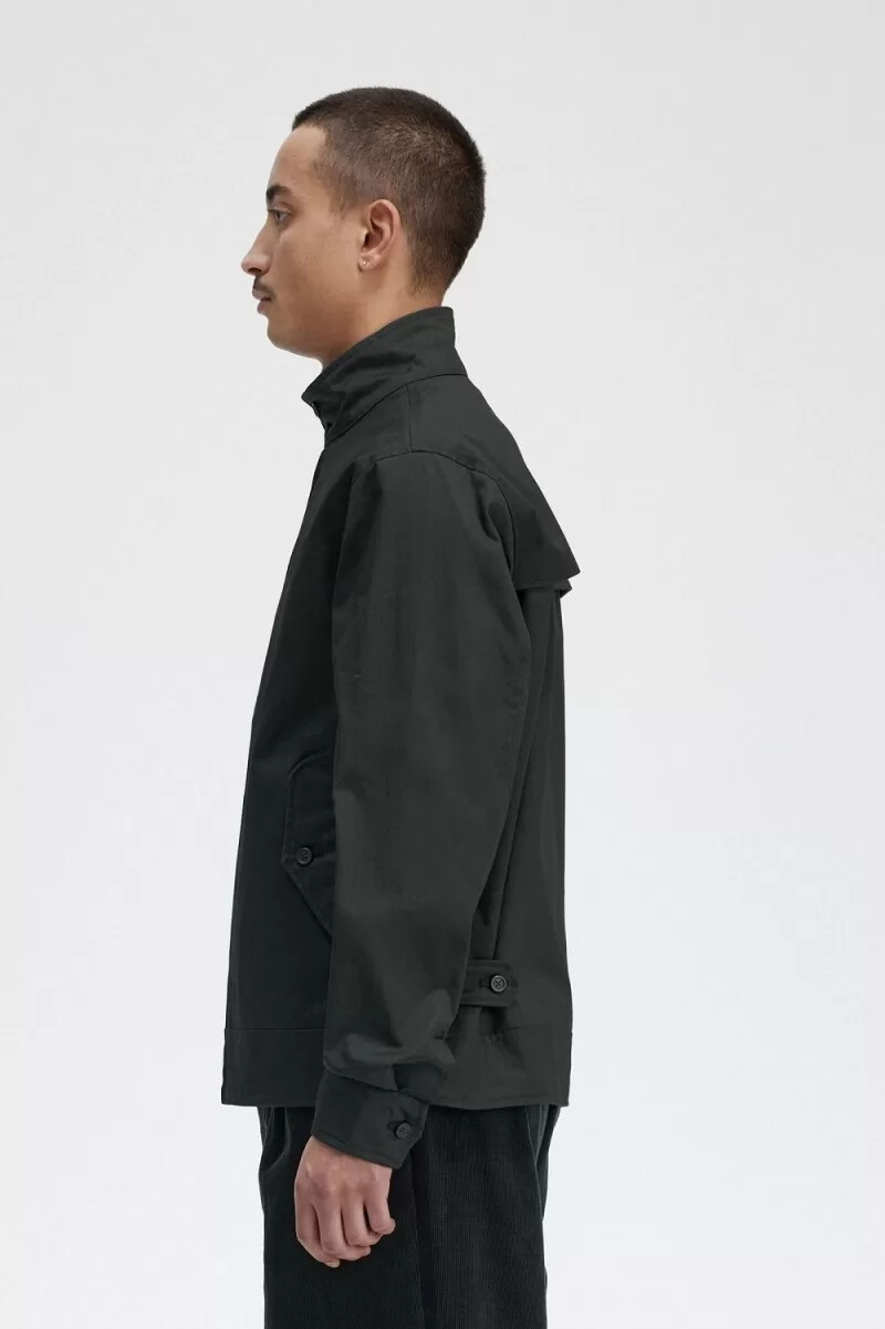 fred perry herrenjacken aus gewachster baumwolle nachtgrün