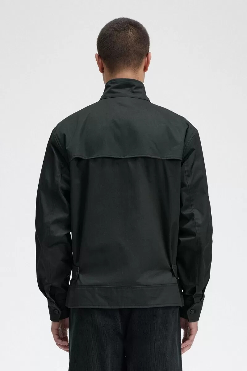 fred perry herrenjacken aus gewachster baumwolle nachtgrün