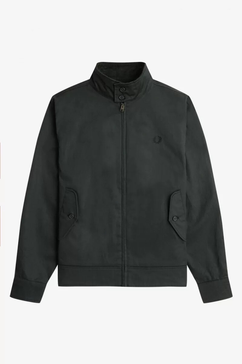 fred perry herrenjacken aus gewachster baumwolle nachtgrün