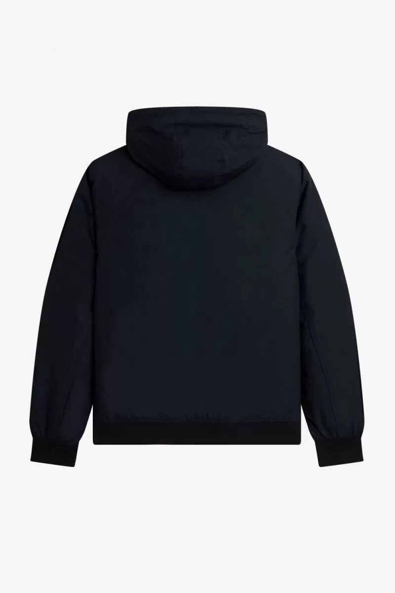 fred perry wattierte kapuzenjacke brentham für herren schwarzgunmetal