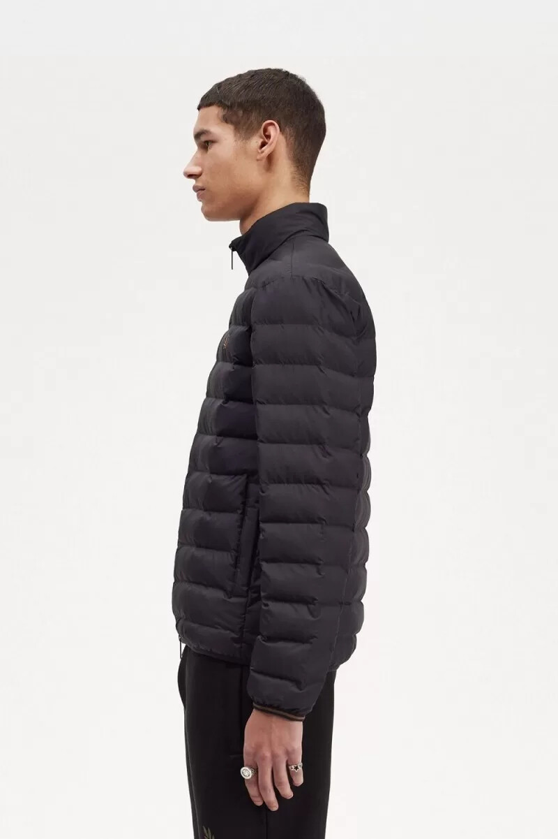 fred perry gefütterte herrenjacke schwarz