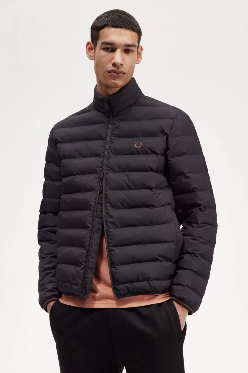 fred perry gefütterte herrenjacke schwarz