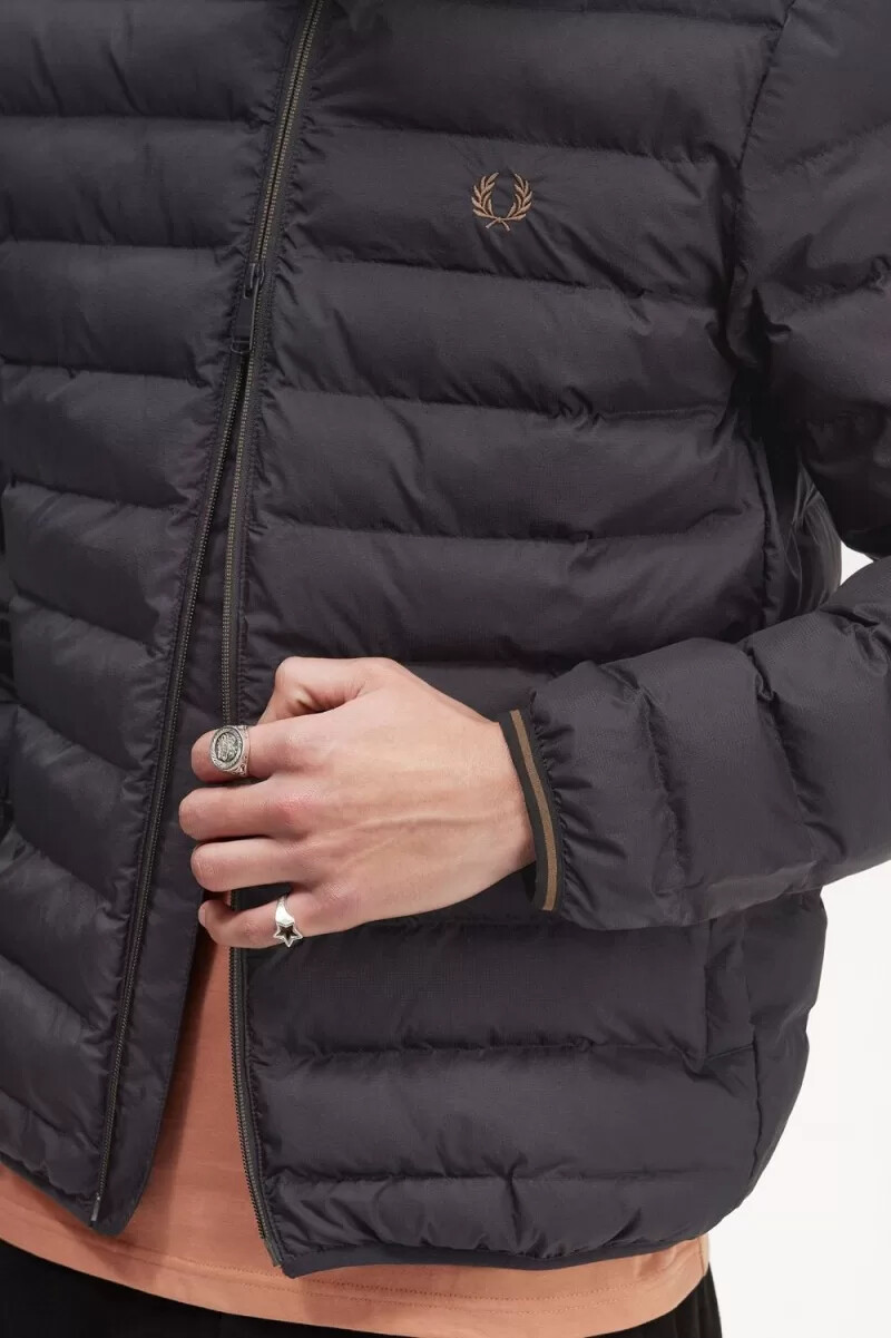 fred perry gefütterte herrenjacke schwarz