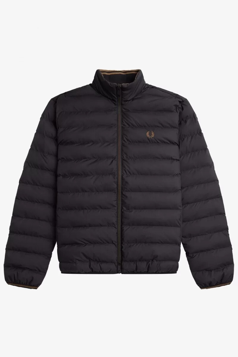 fred perry gefütterte herrenjacke schwarz