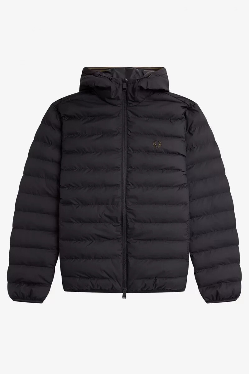 fred perry kapuzenjacke gefüttert herren schwarz