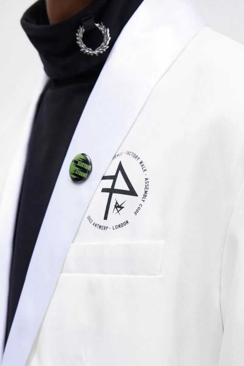 fred perry blazer mit schalkragen herrenjacke weiß