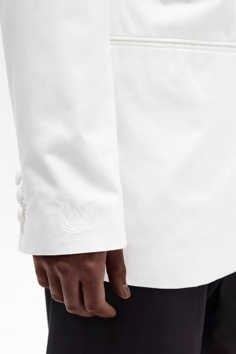 fred perry blazer mit schalkragen herrenjacke weiß