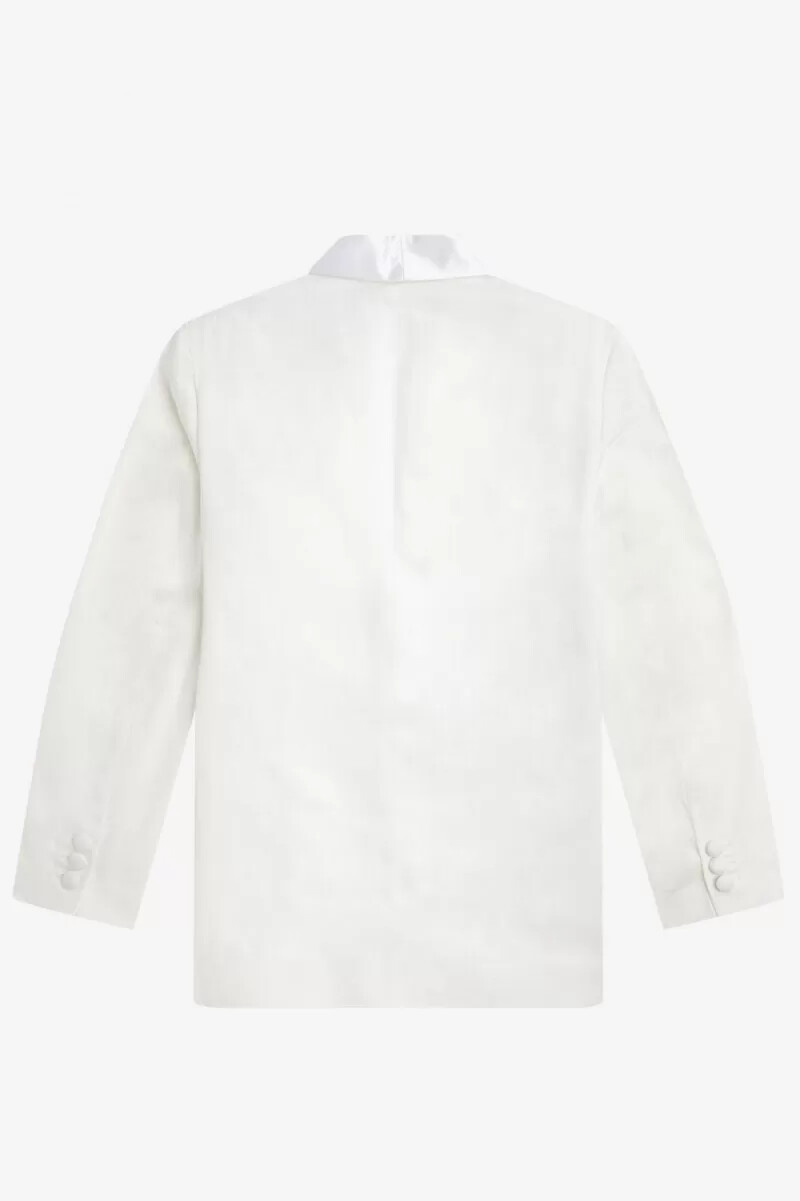 fred perry blazer mit schalkragen herrenjacke weiß