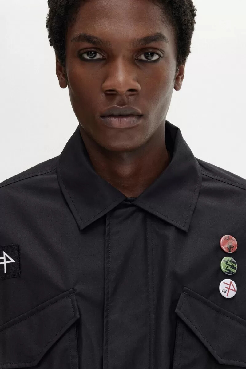 fred perry utility herrenjacken schwarz