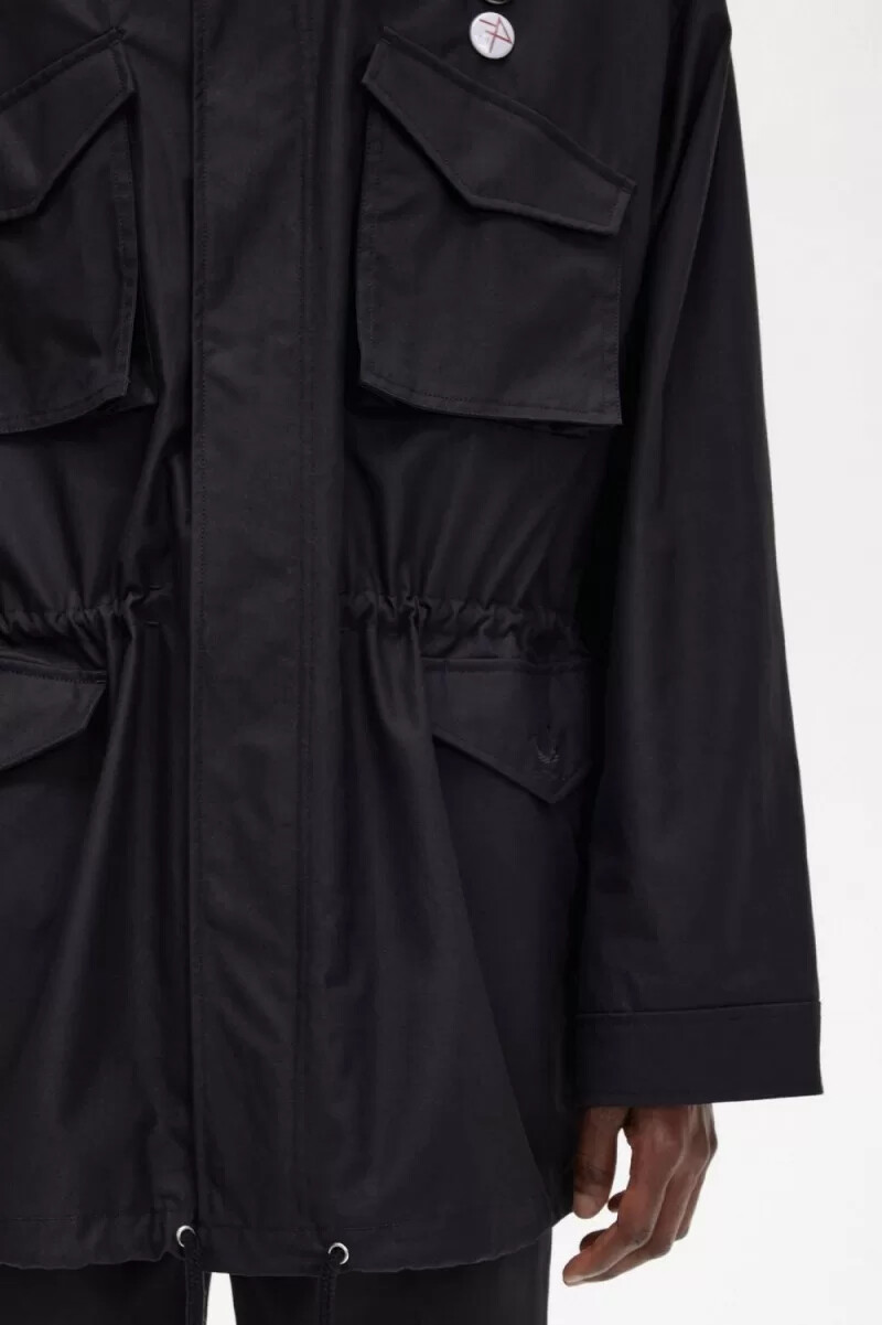 fred perry utility herrenjacken schwarz