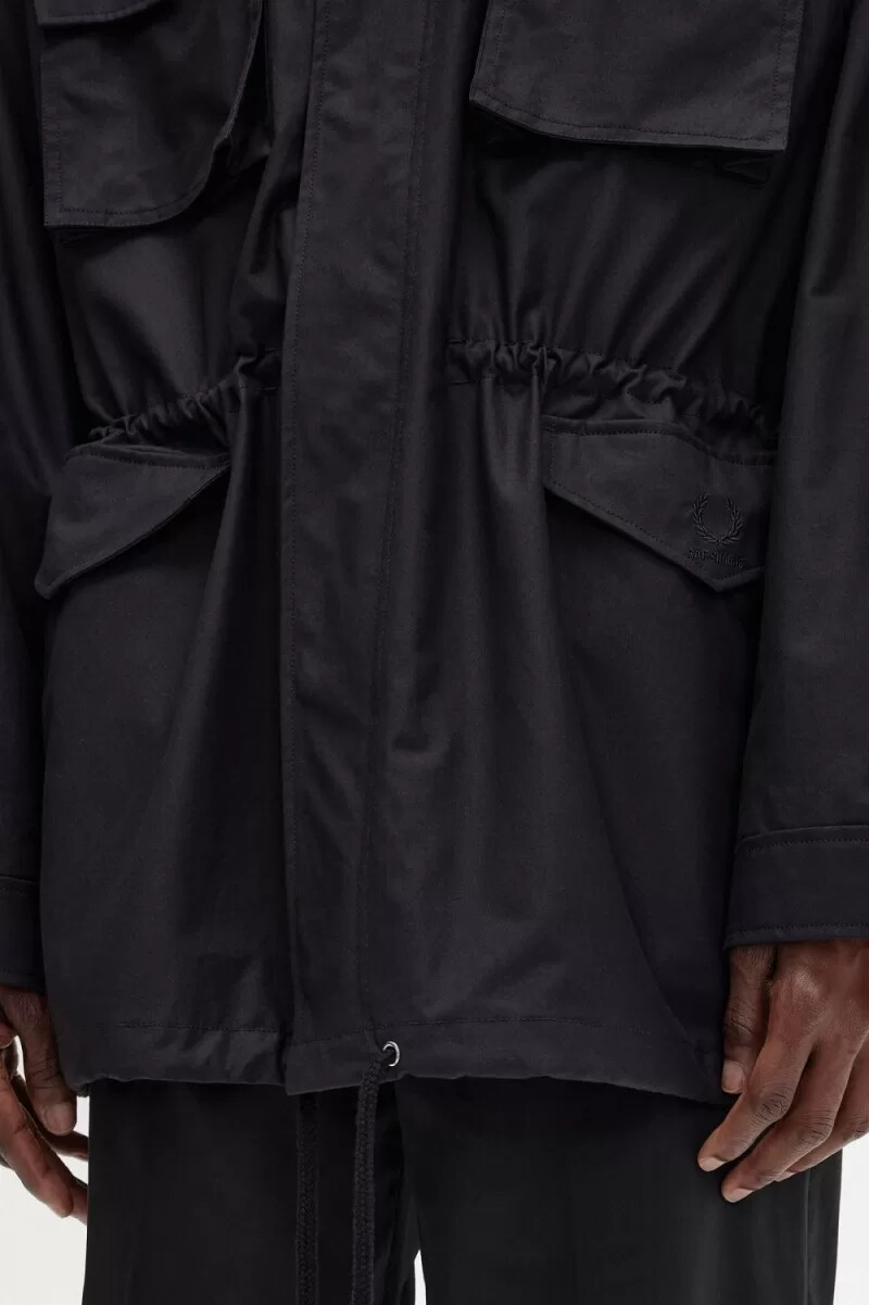 fred perry utility herrenjacken schwarz