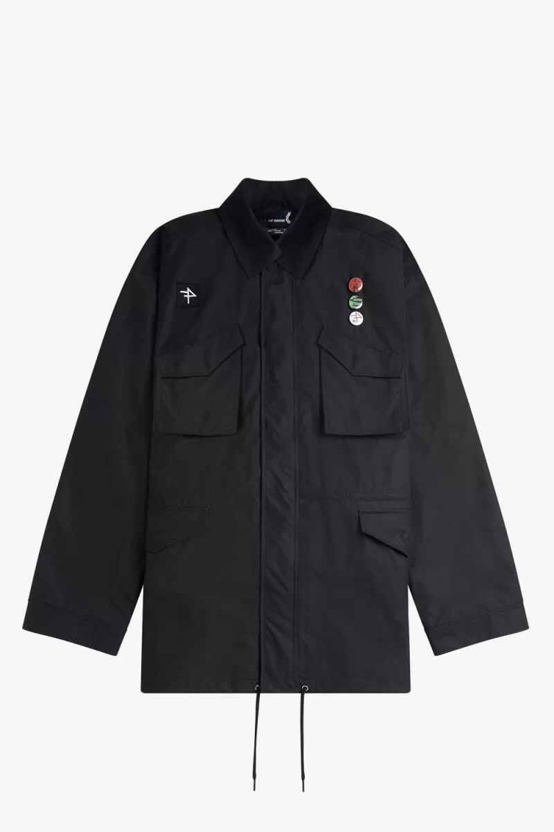 fred perry utility herrenjacken schwarz