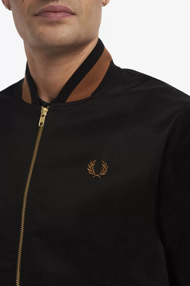 fred perry tennis-bomberjacke für herren schwarz