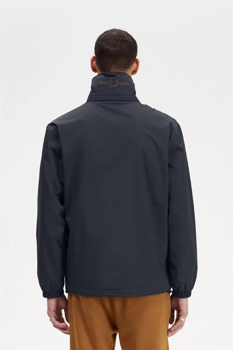 fred perry herrenjacke mit aufgesetzter tasche und reißverschluss marineblau