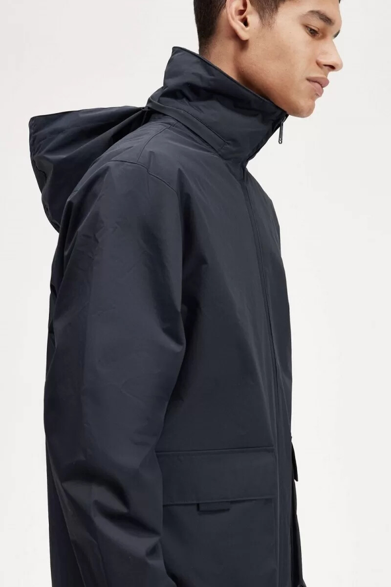fred perry herrenjacke mit aufgesetzter tasche und reißverschluss marineblau
