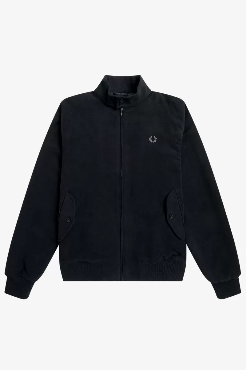 fred perry moleskin harrington herrenjacken schwarz