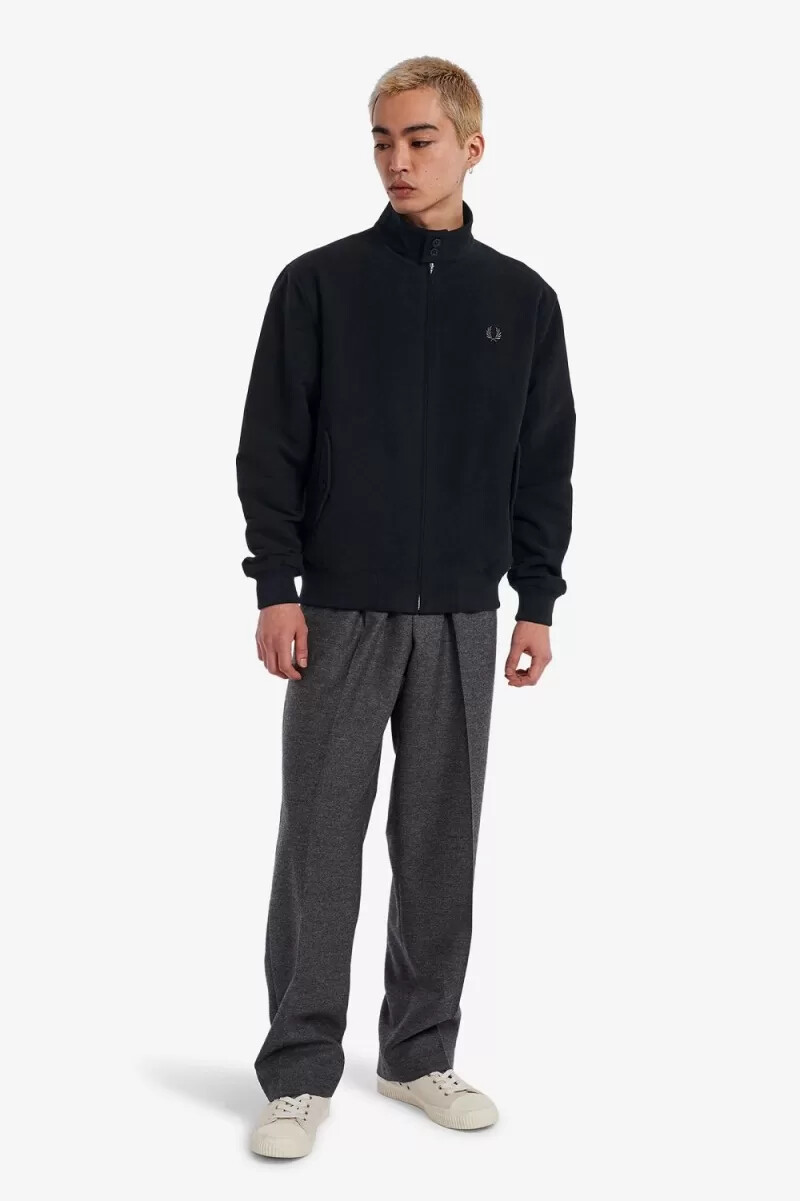 fred perry moleskin harrington herrenjacken schwarz