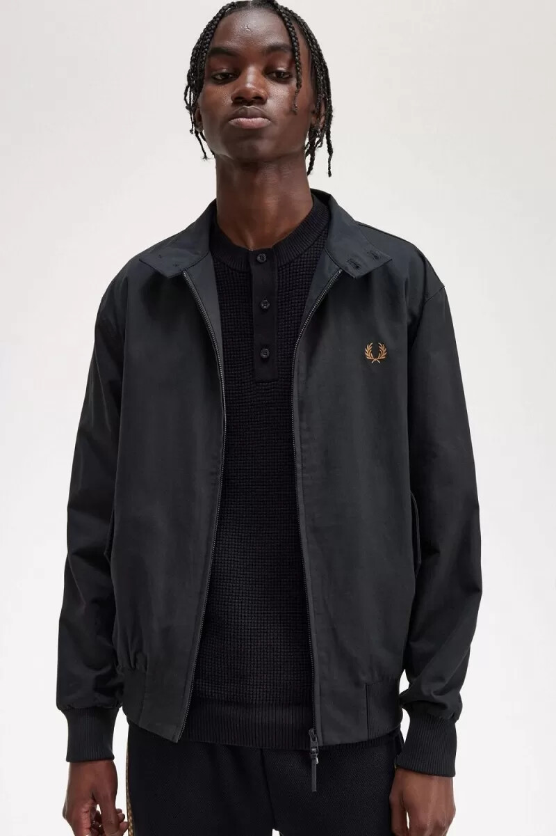 fred perry harrington herrenjacken schwarz