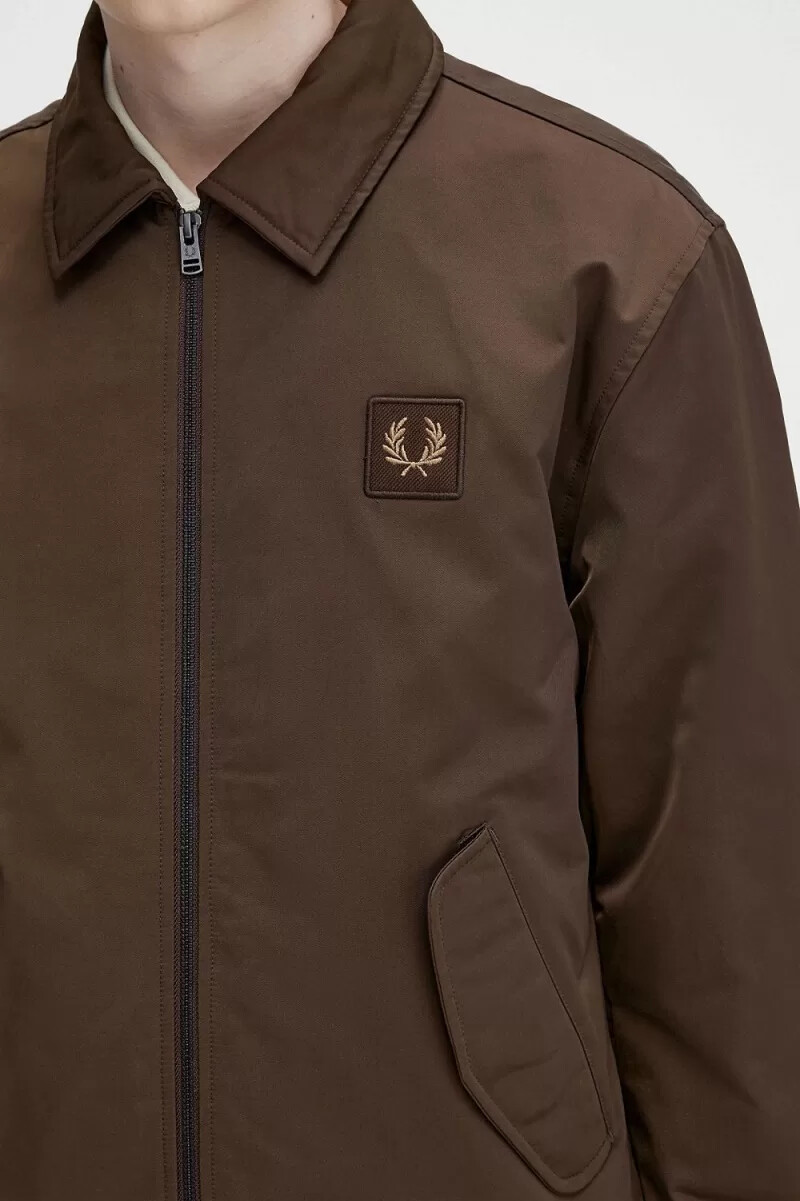 fred perry steppjacke mit reißverschluss für herren farbe burnt tobacco