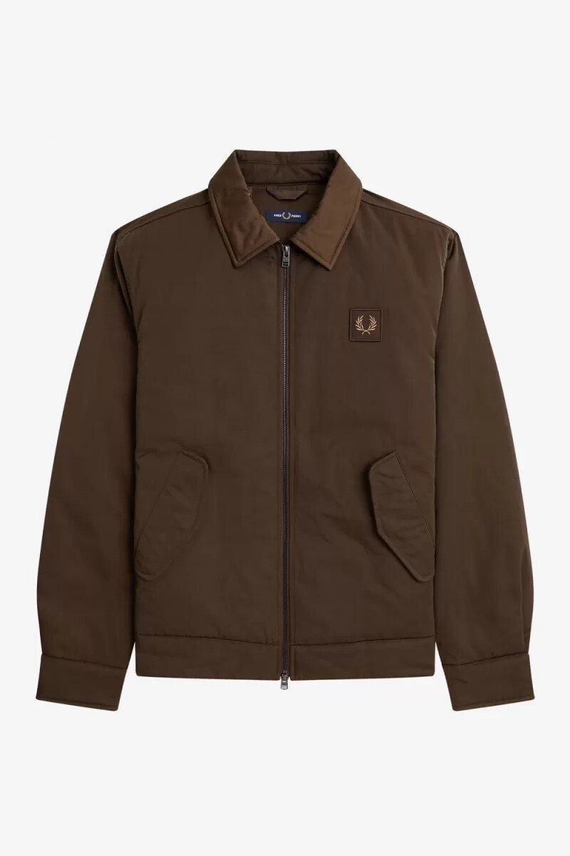 fred perry steppjacke mit reißverschluss für herren farbe burnt tobacco