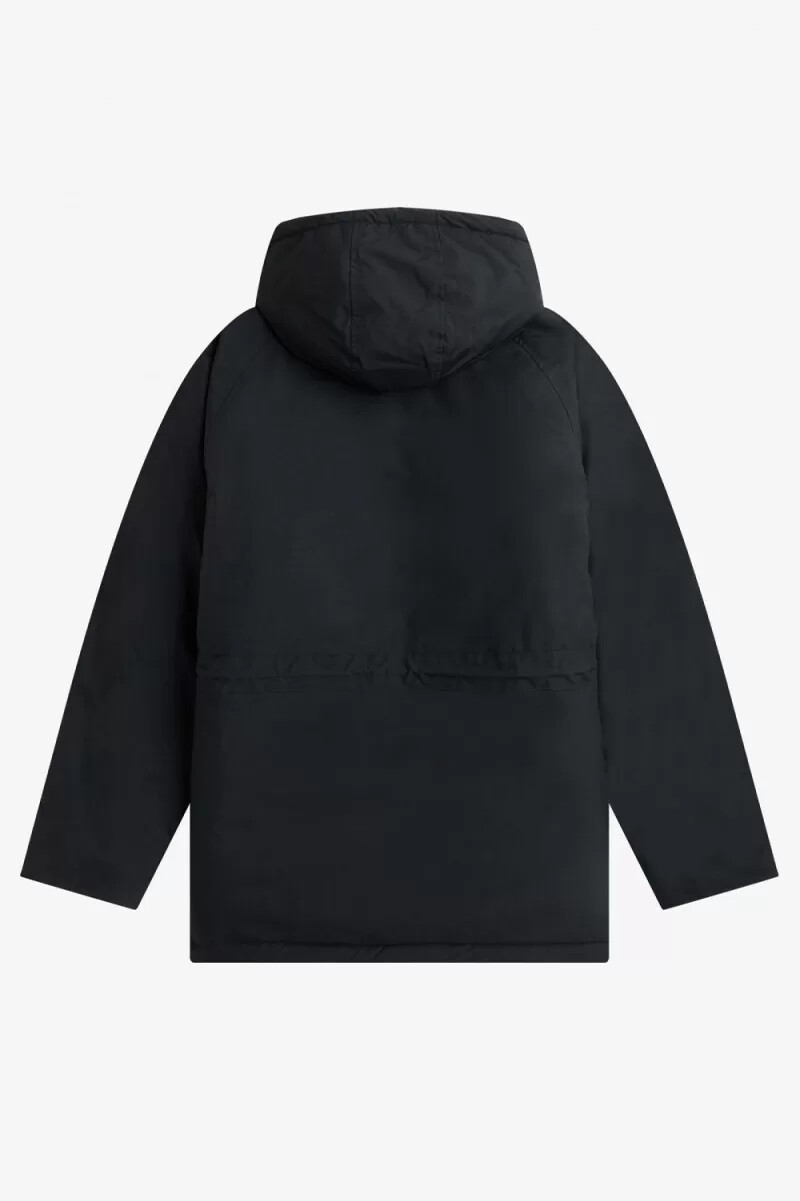 fred perry herrenjacke mit wattiertem reißverschluss schwarz