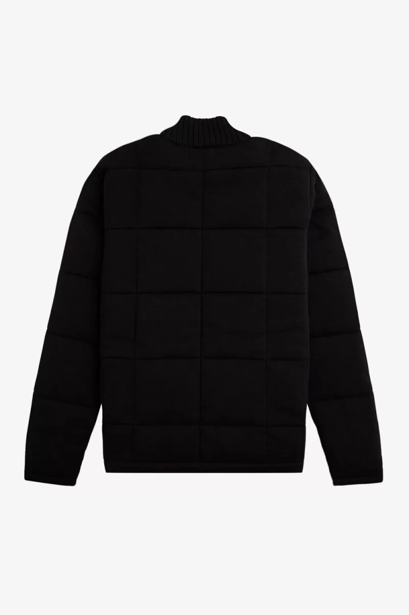 fred perry steppstrickjacke für herren schwarz