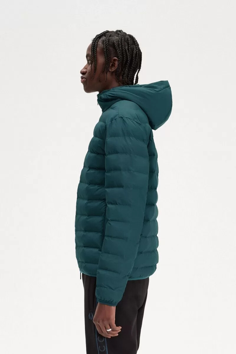 fred perry kapuzenjacke für herren gefüttert petrolblau