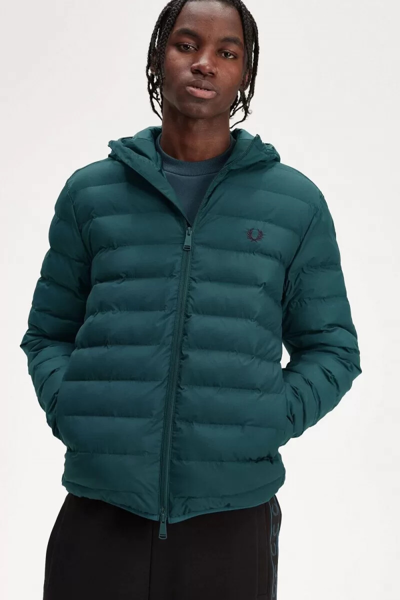 fred perry kapuzenjacke für herren gefüttert petrolblau