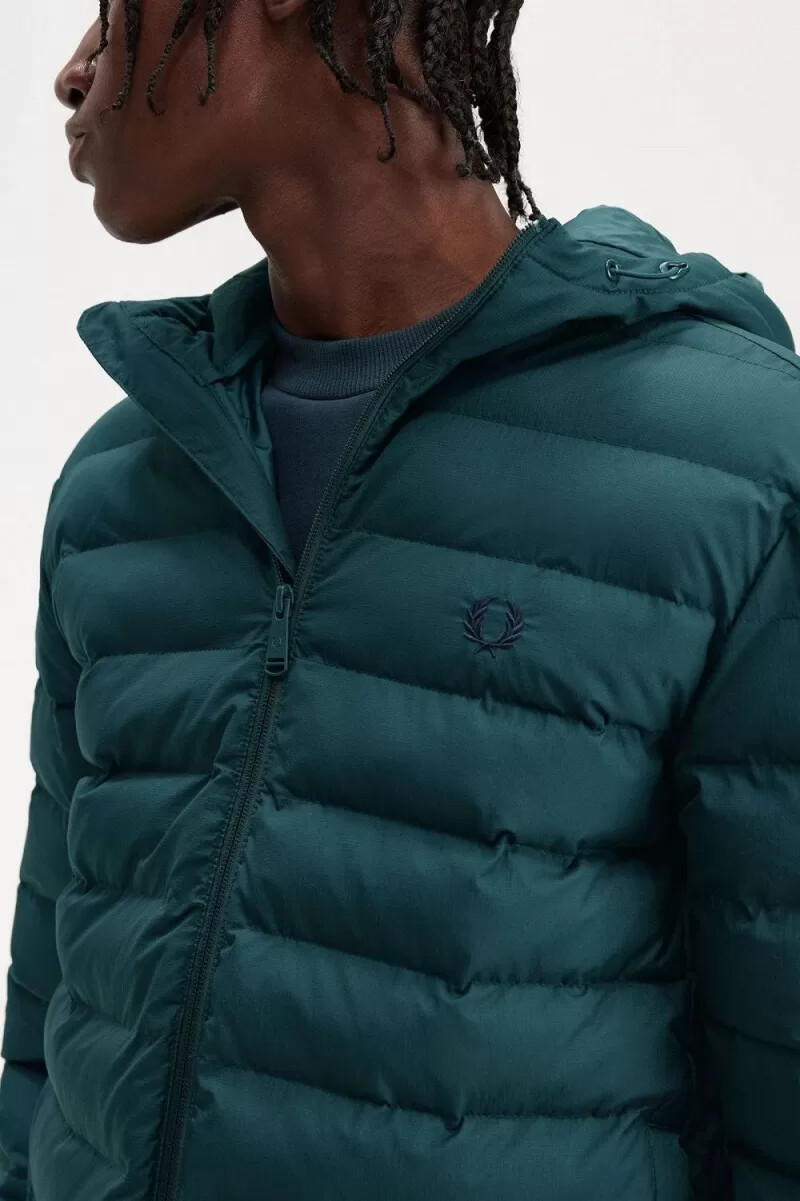 fred perry kapuzenjacke für herren gefüttert petrolblau
