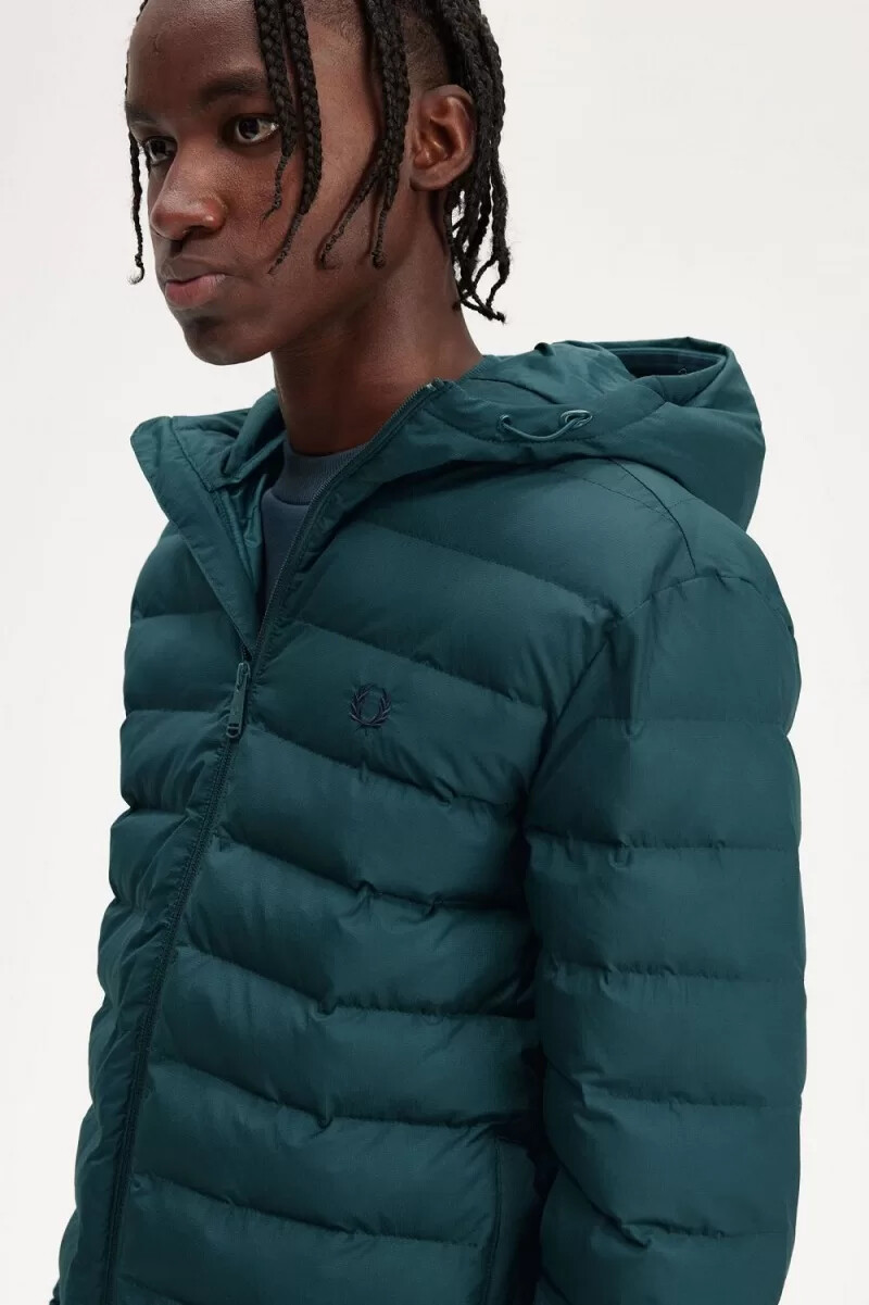 fred perry kapuzenjacke für herren gefüttert petrolblau