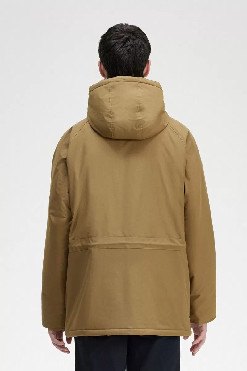 fred perry wattierte herrenjacke mit reißverschluss braun