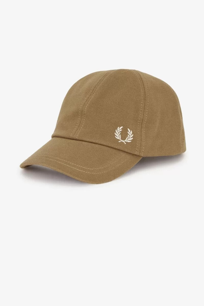 fred perry classic piqué herrenkappen braun beige