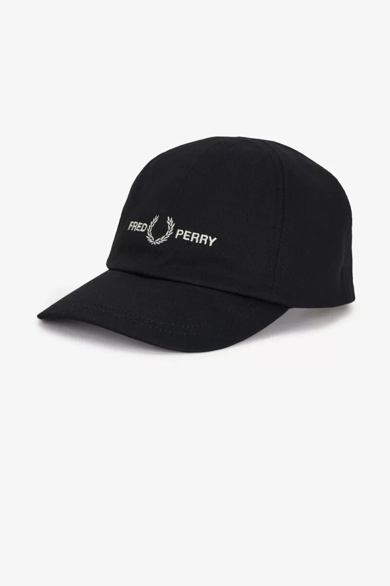 fred perry herren-caps aus twill mit grafikprint schwarzwarmgrau