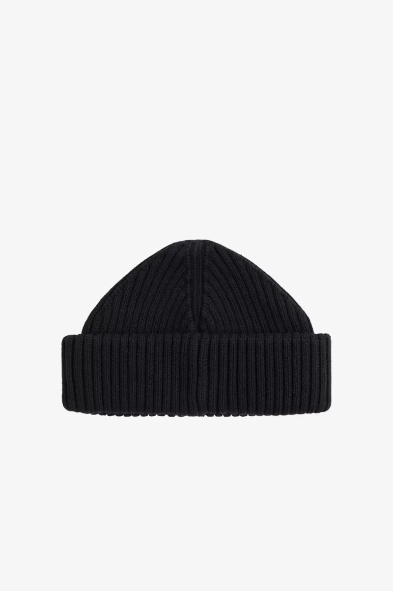 fred perry herren-caps aus baumwollripp schwarzgrün