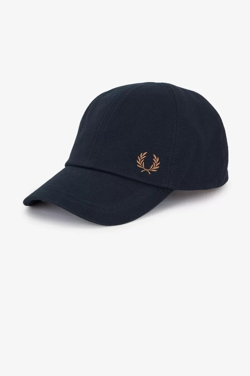 fred perry classic piqué herrenkappen marineblaubraun