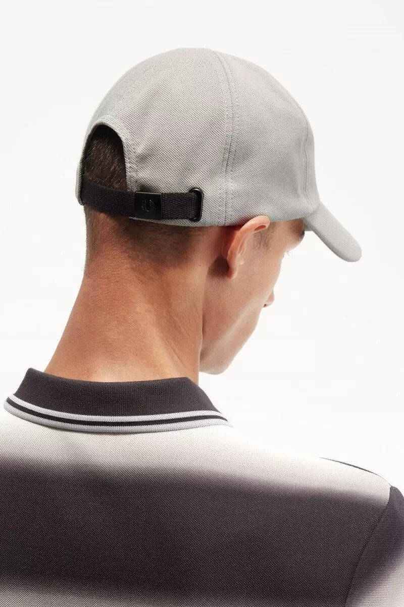 fred perry classic piqué herrenkappen grau schwarz