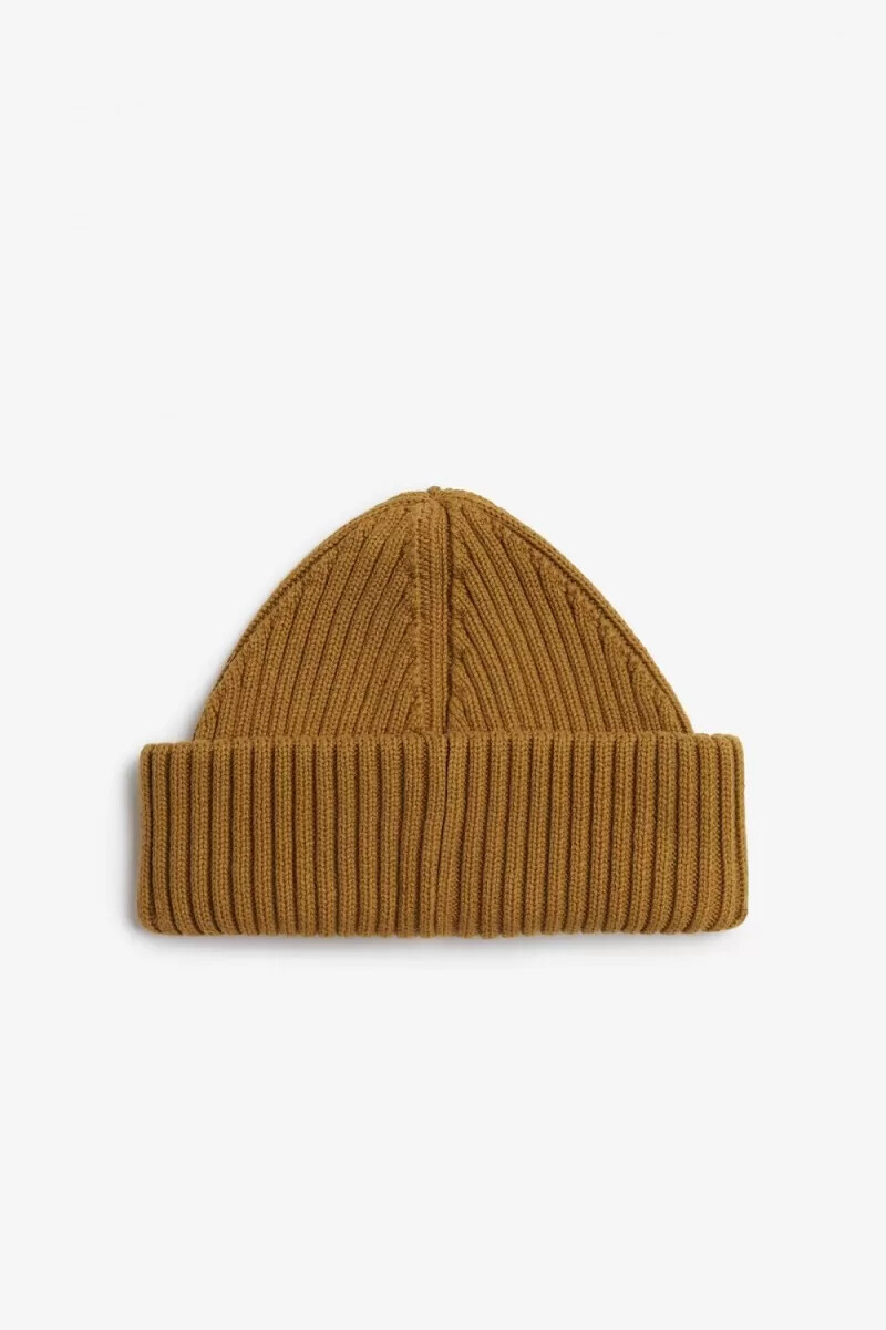 fred perry herren-cap mit markenaufnäher gerippt dunkelbraunschwarz