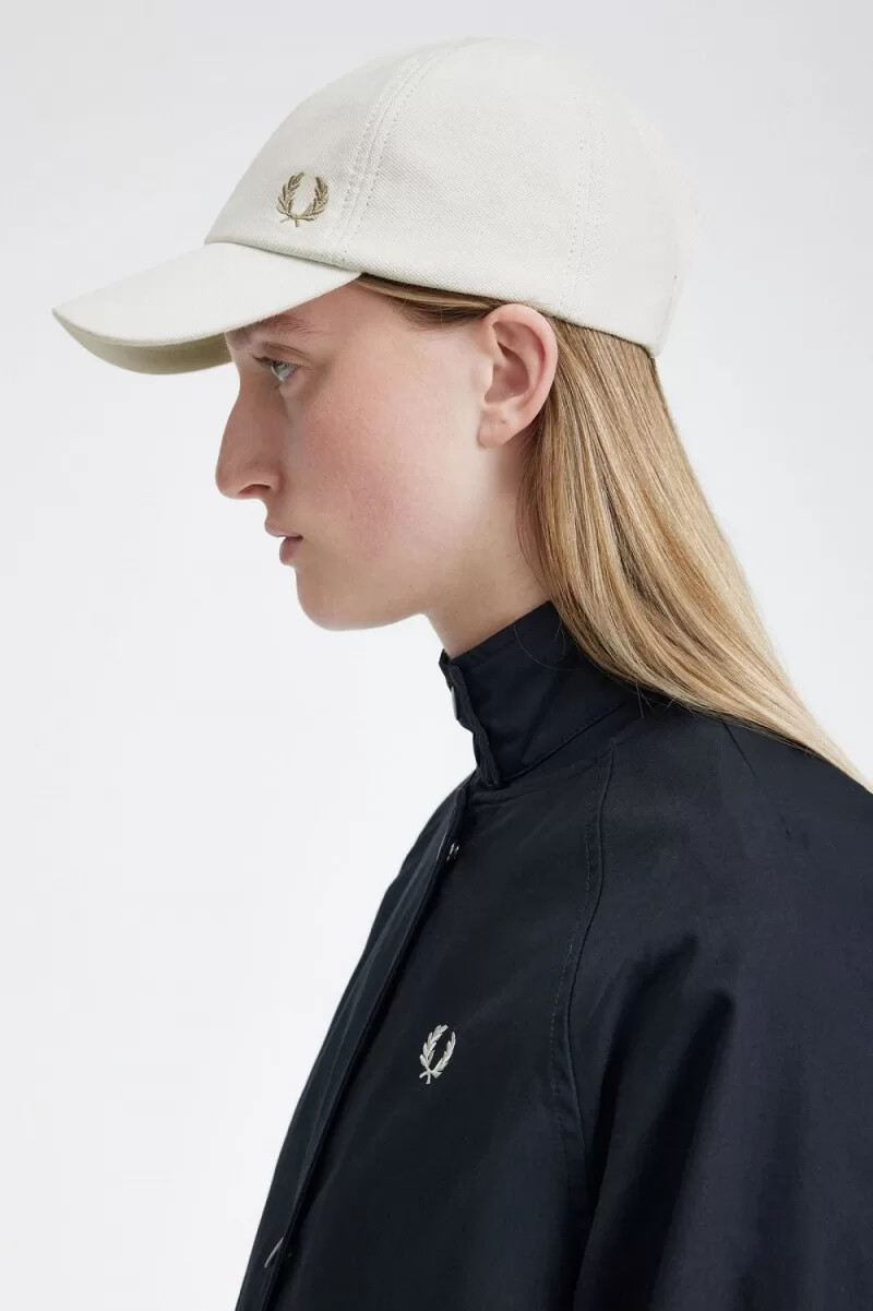 fred perry classic piqué herrenkappen schneeweiß grün