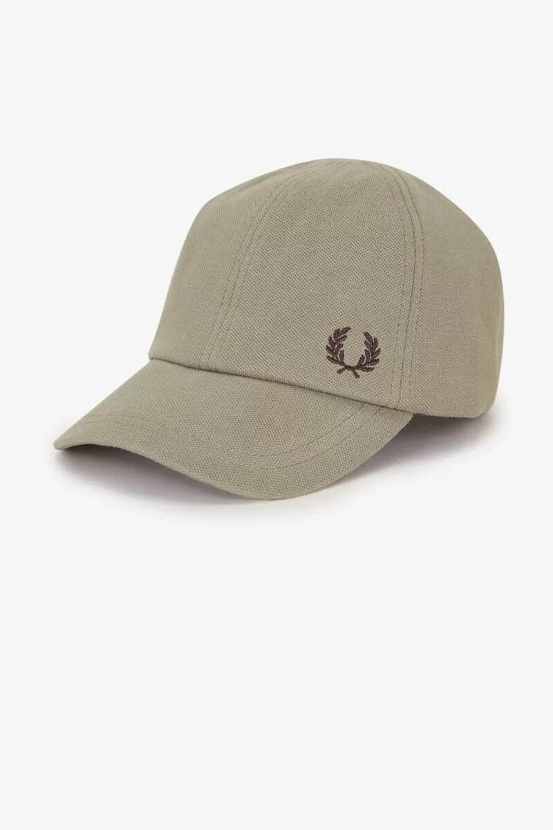 fred perry classic piqué herrenkappen warmgrau dunkelrot