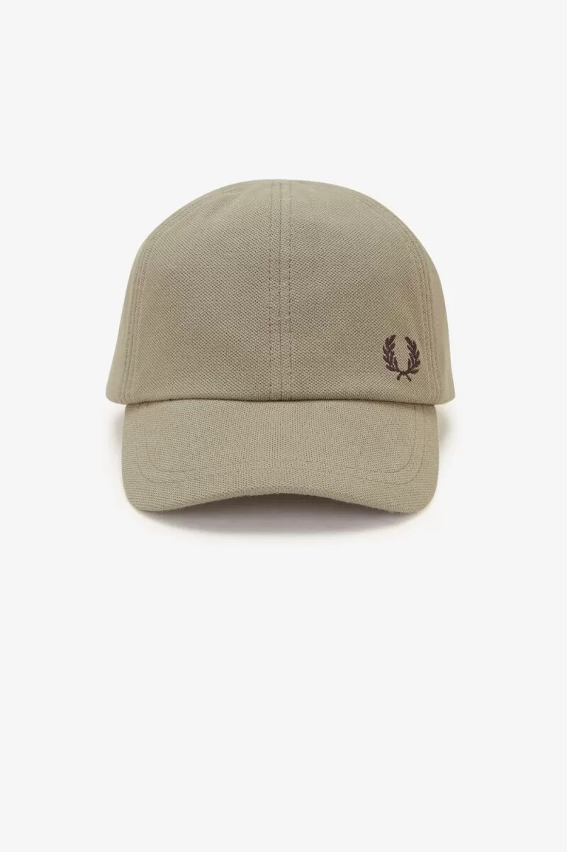 fred perry classic piqué herrenkappen warmgrau dunkelrot