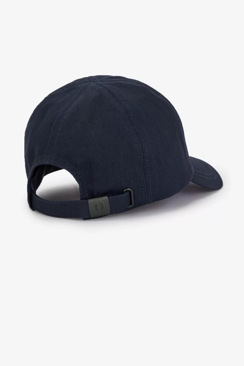 fred perry herren-caps mit fischgrätmuster marineblau