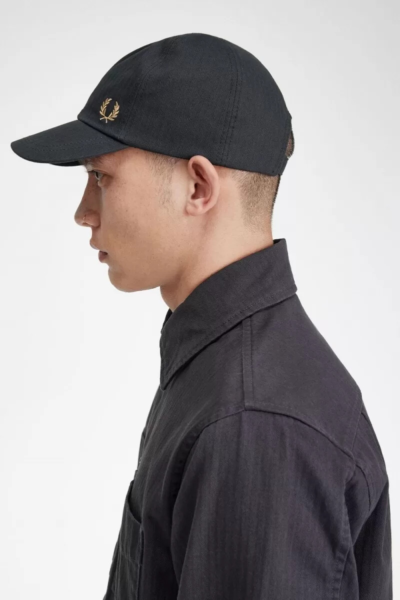 fred perry herren-caps mit fischgrätmuster anchor grey