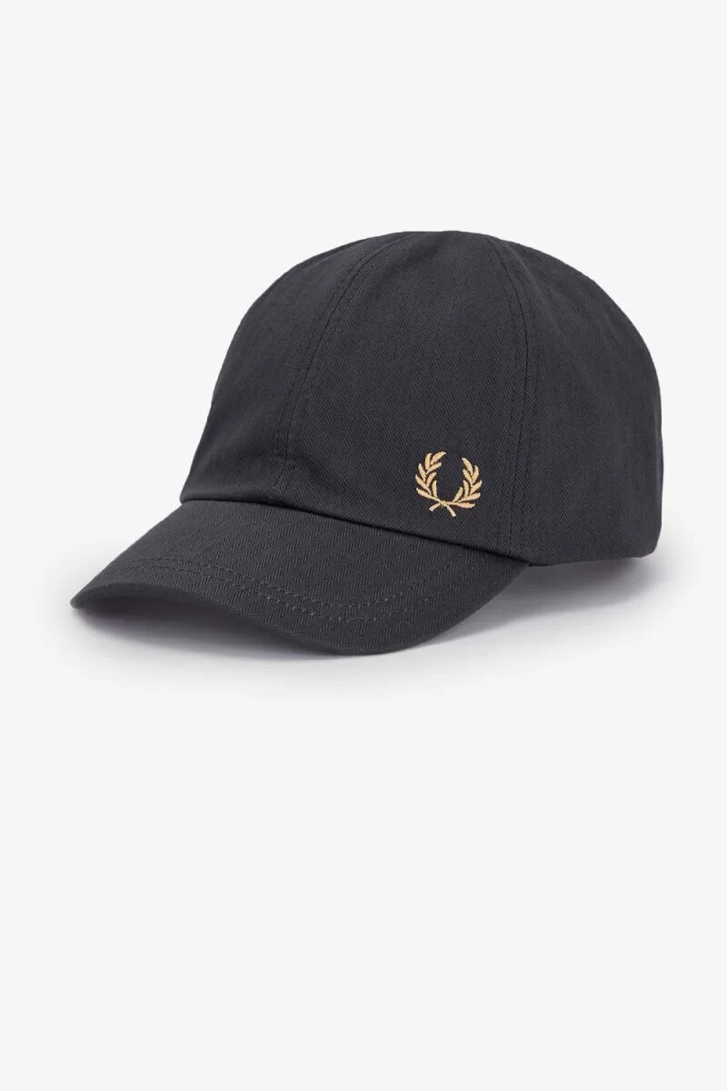 fred perry herren-caps mit fischgrätmuster anchor grey