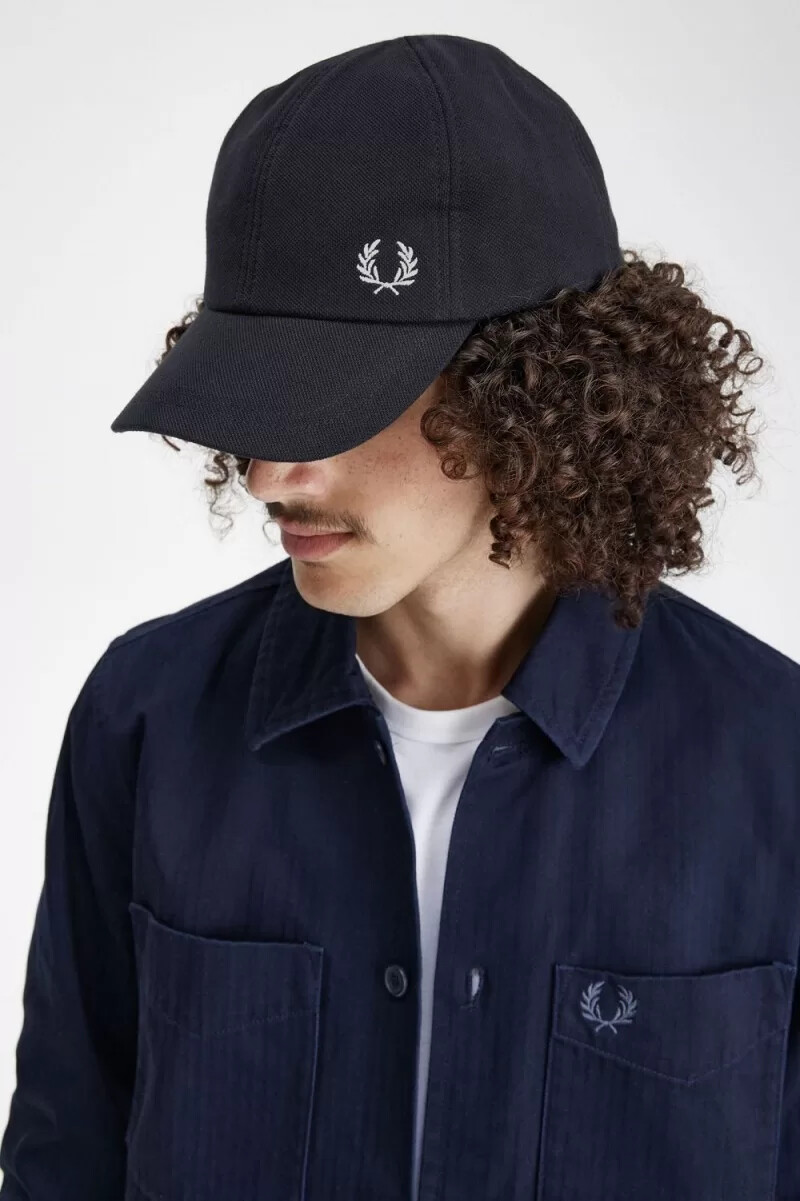 fred perry classic piqué herrenkappen marineblau schneeweiß