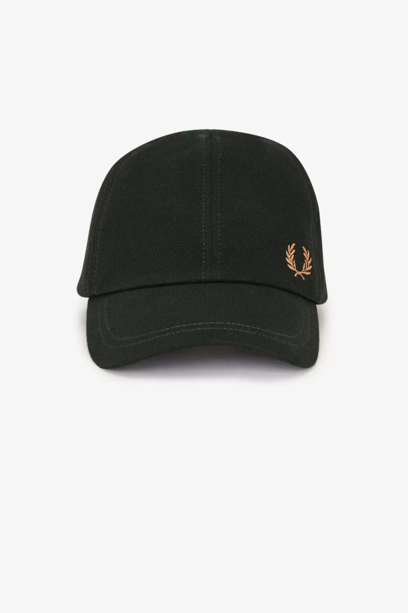 fred perry classic piqué herrenkappen nachtgrün hellrost