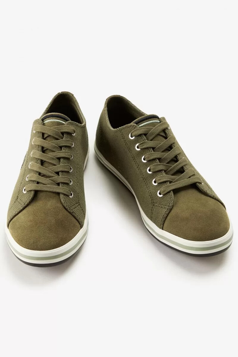 fred perry kingston herren-turnschuhe uniformgrün