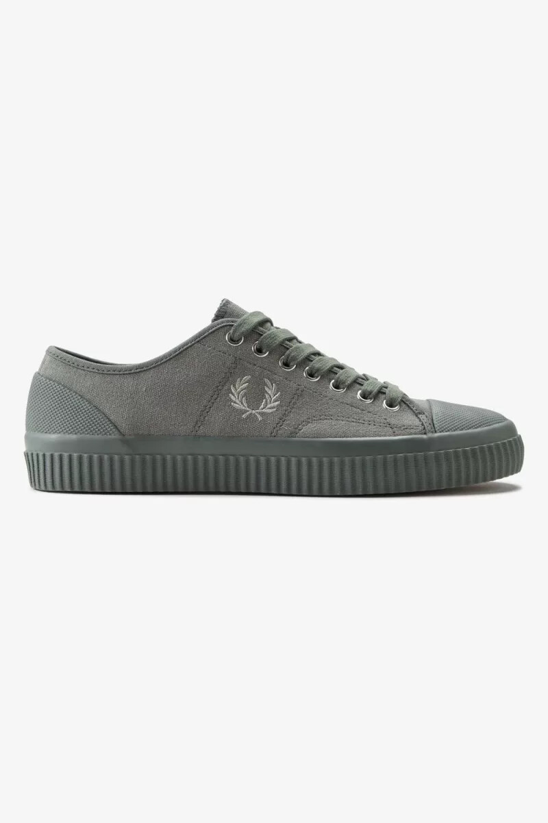 fred perry low hughes herren-sneaker feldgrün warmgrau